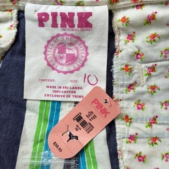 π
ΊVICTORIA'S Secret VS PINK Stripe College Varsity Henley Shorts Cotton Y2K - Picture 8 of 11